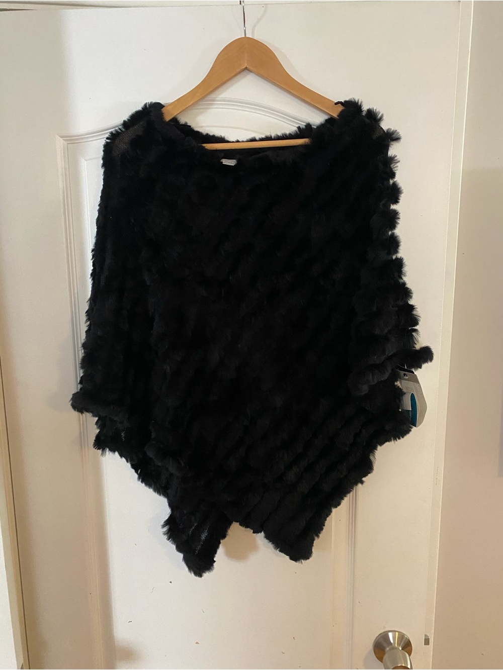 Black Fur Poncho